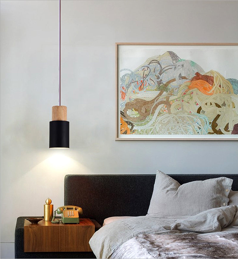Nordic Concrete Wood LED Pendant Light