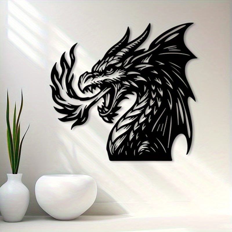Flaming Dragon Metal Wall Art