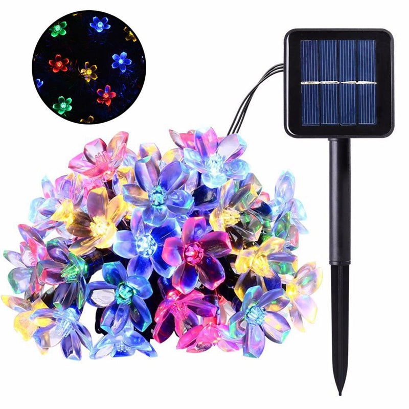 Solar Colorful Flower String Garden Light Decoration