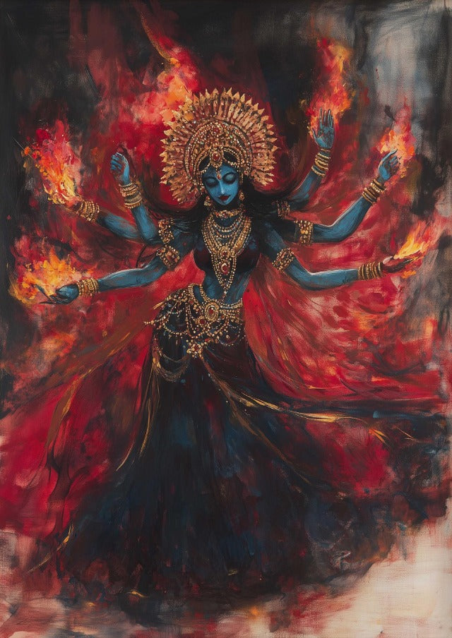 Blazing Arms Kali Canvas