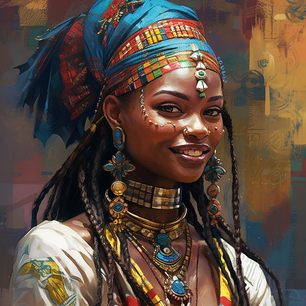 Adorned Beauty African Woman Canvas