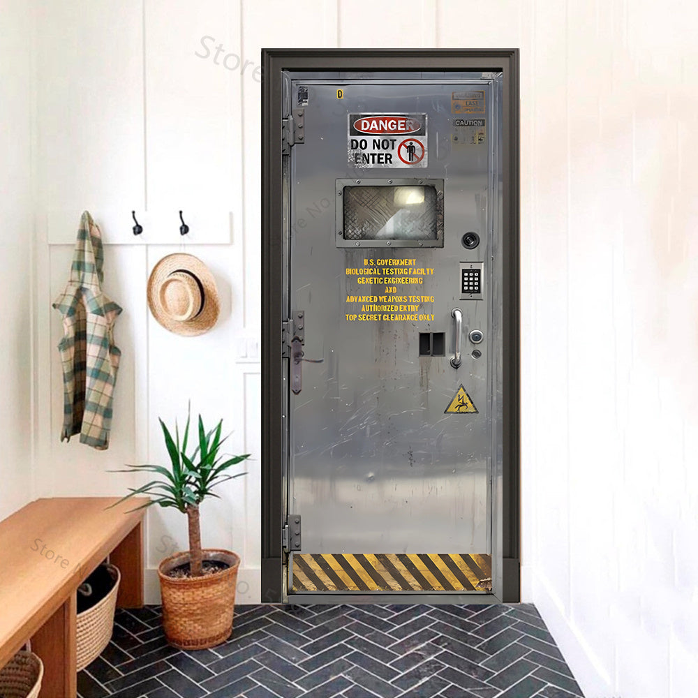 Confinement Room Futuristic 3D Optical Effect Door Sticker