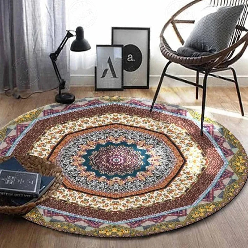 Moroccan Octagon Mandala Round Rug
