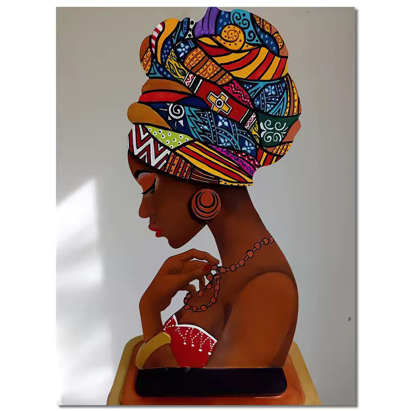 Majestic Headwrap African Woman Canvas