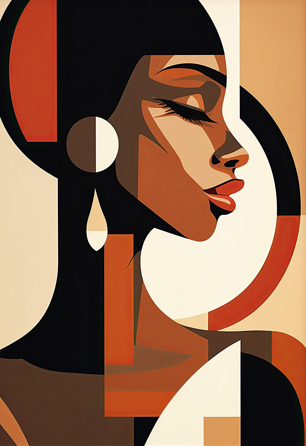 Art Deco Dream African Woman Canvas