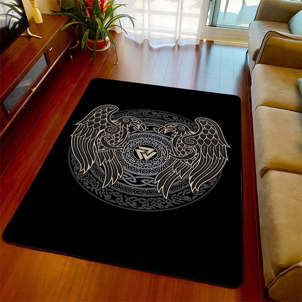 Valknut Winged Knotwork Area Rug