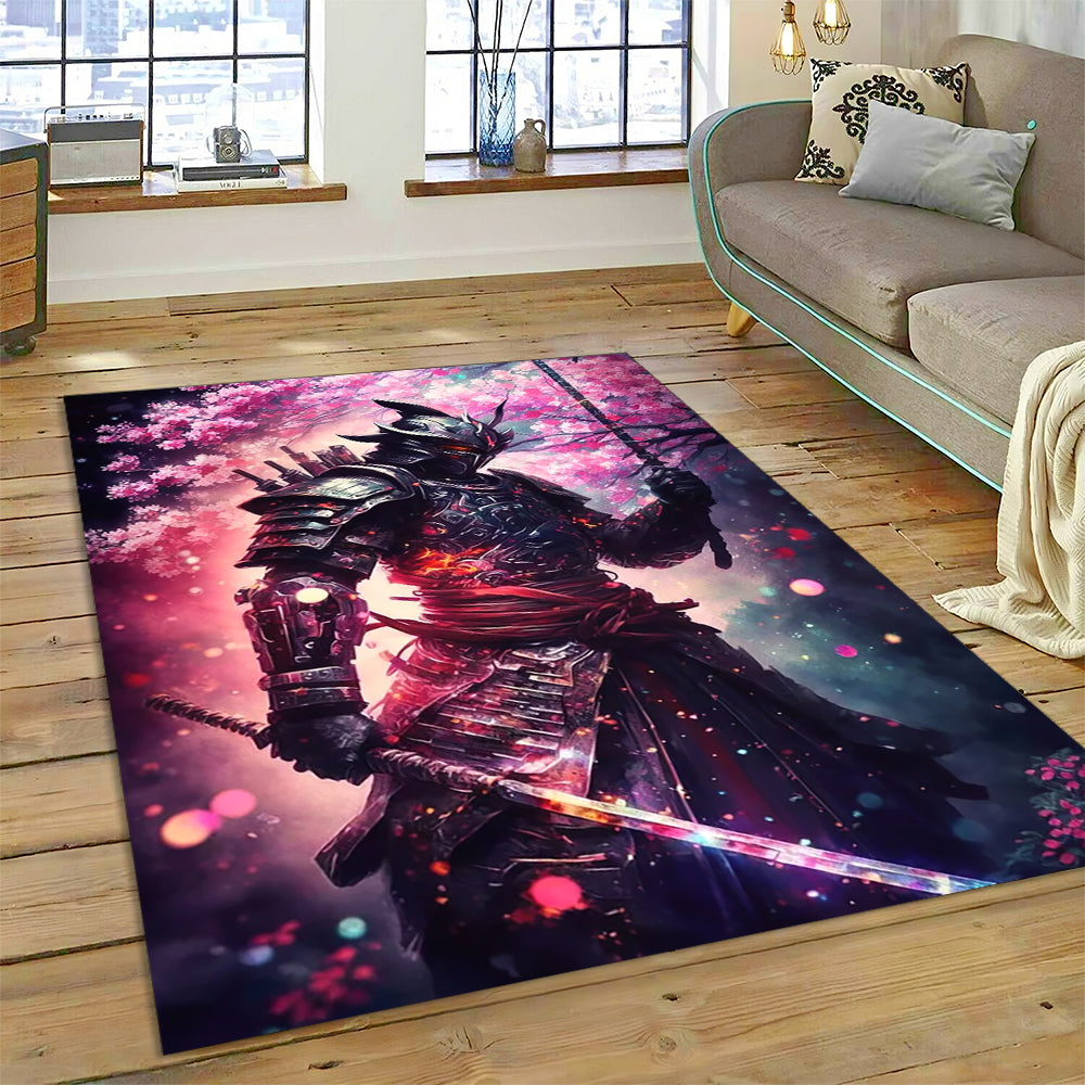 Samurai Sakura Nightfall Area Rug