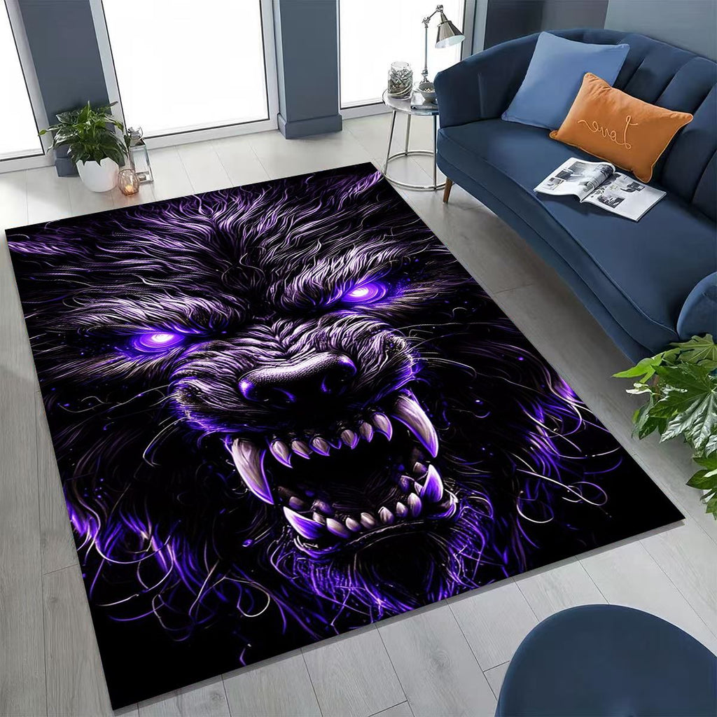 Wolf Purple Void Snarl Area Rug