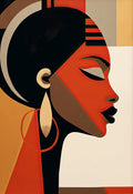 Crimson Facets African Woman Canvas