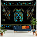 Twin Bastet Turquoise Tapestry
