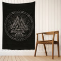 Yggdrasil Valknut Chain Circle Tapestry