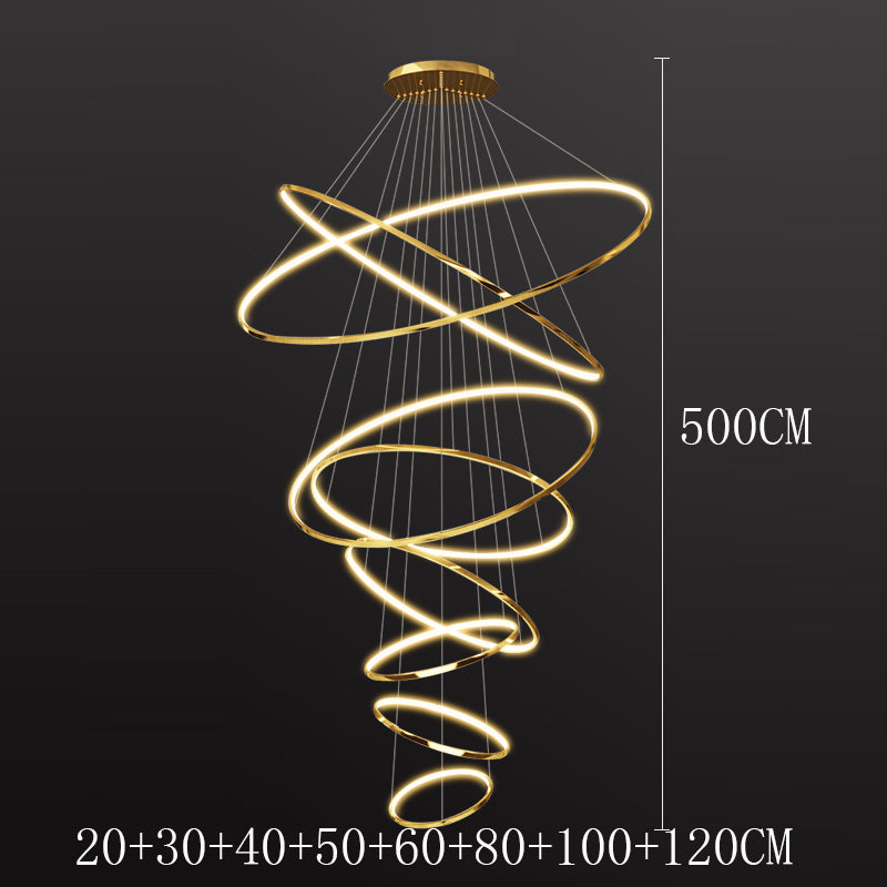 Nordic Multi-Ring Spiral LED Chandelier