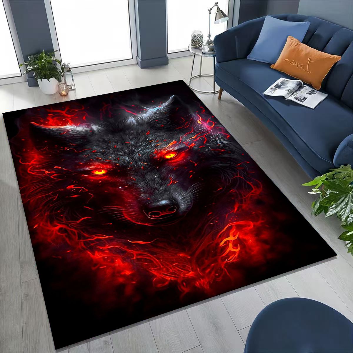 Wolf Lava Soul Area Rug