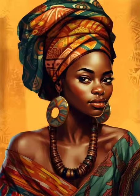 Sunlit Portrait African Woman Canvas