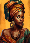 Sunlit Portrait African Woman Canvas