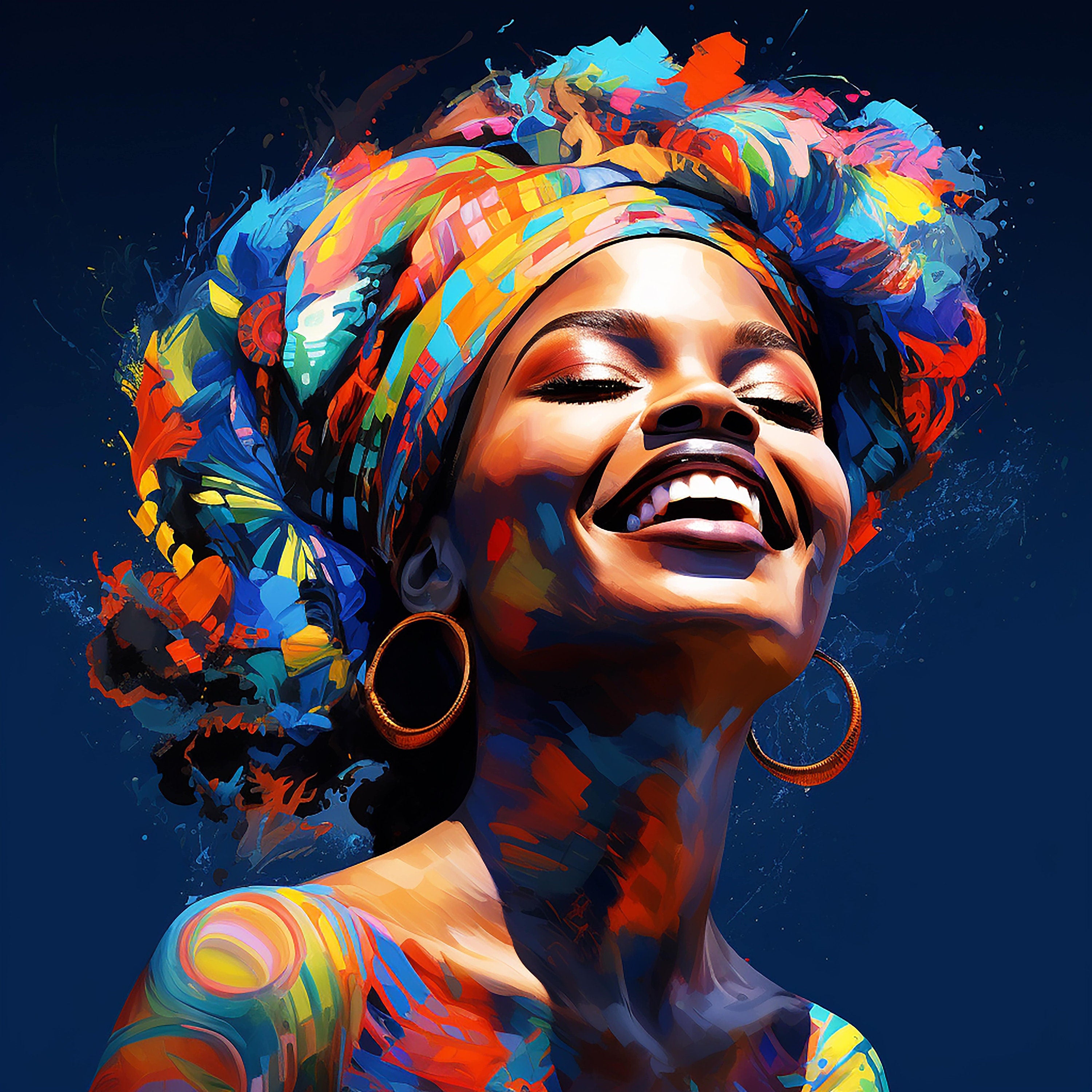 Joyful Light African Woman Canvas