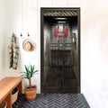 Underground Lift Futuristic 3D Optical Effect Door Sticker