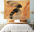Golden Circles African Woman Tapestry