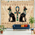 Bastet Ankh Papyrus Tapestry