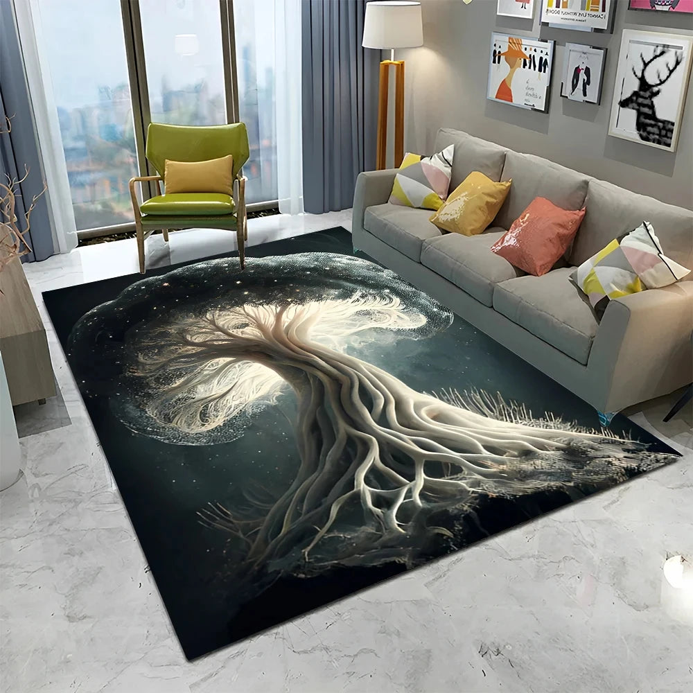 Yggdrasil Spirit White Area Rug