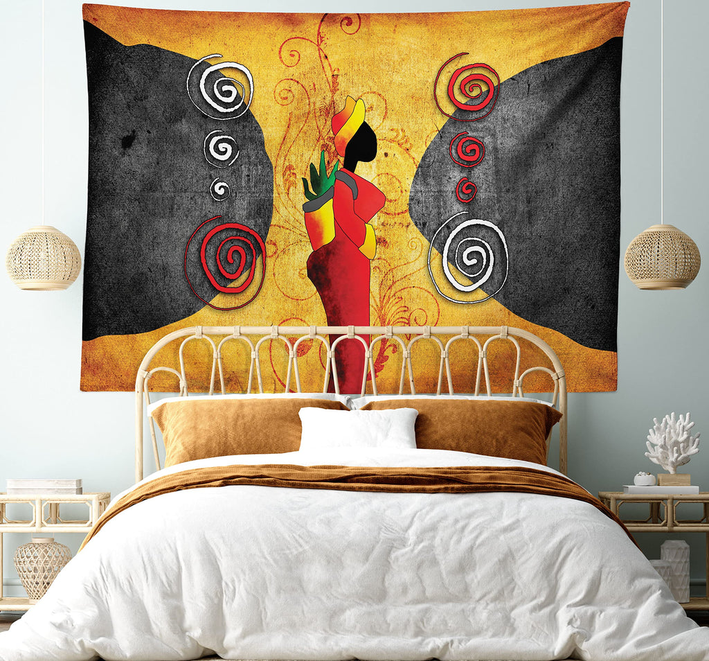 Spiral Song African Woman Tapestry