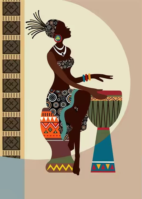 Drum Player Silhouette Canvas