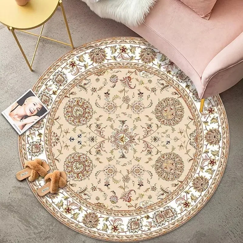 Persian Ivory Floral Round Rug