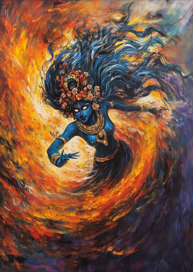 Floral Vortex Kali Canvas