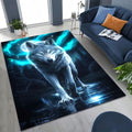 Wolf Teal Spirit Walk Area Rug