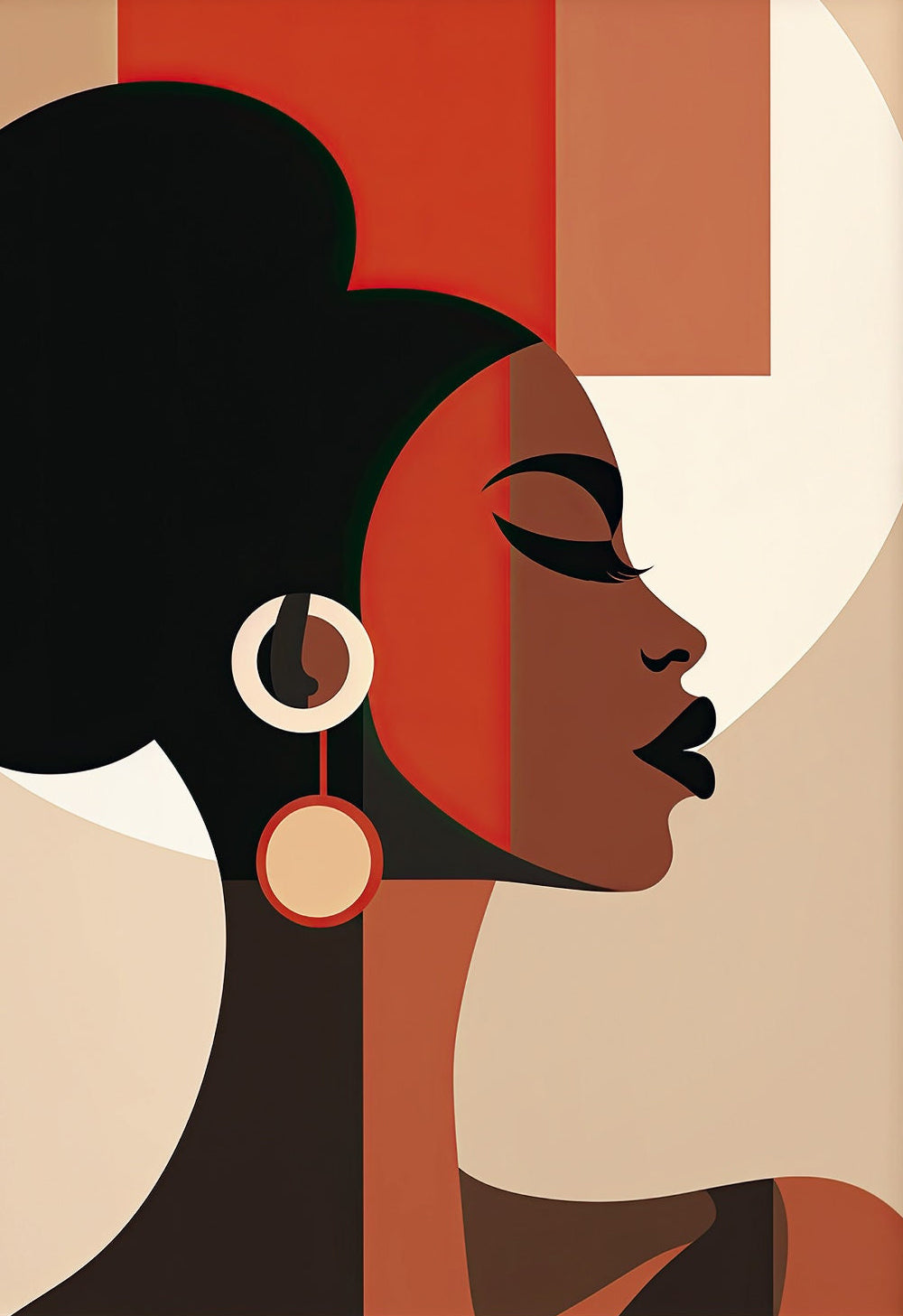 Bold Profile African Woman Canvas