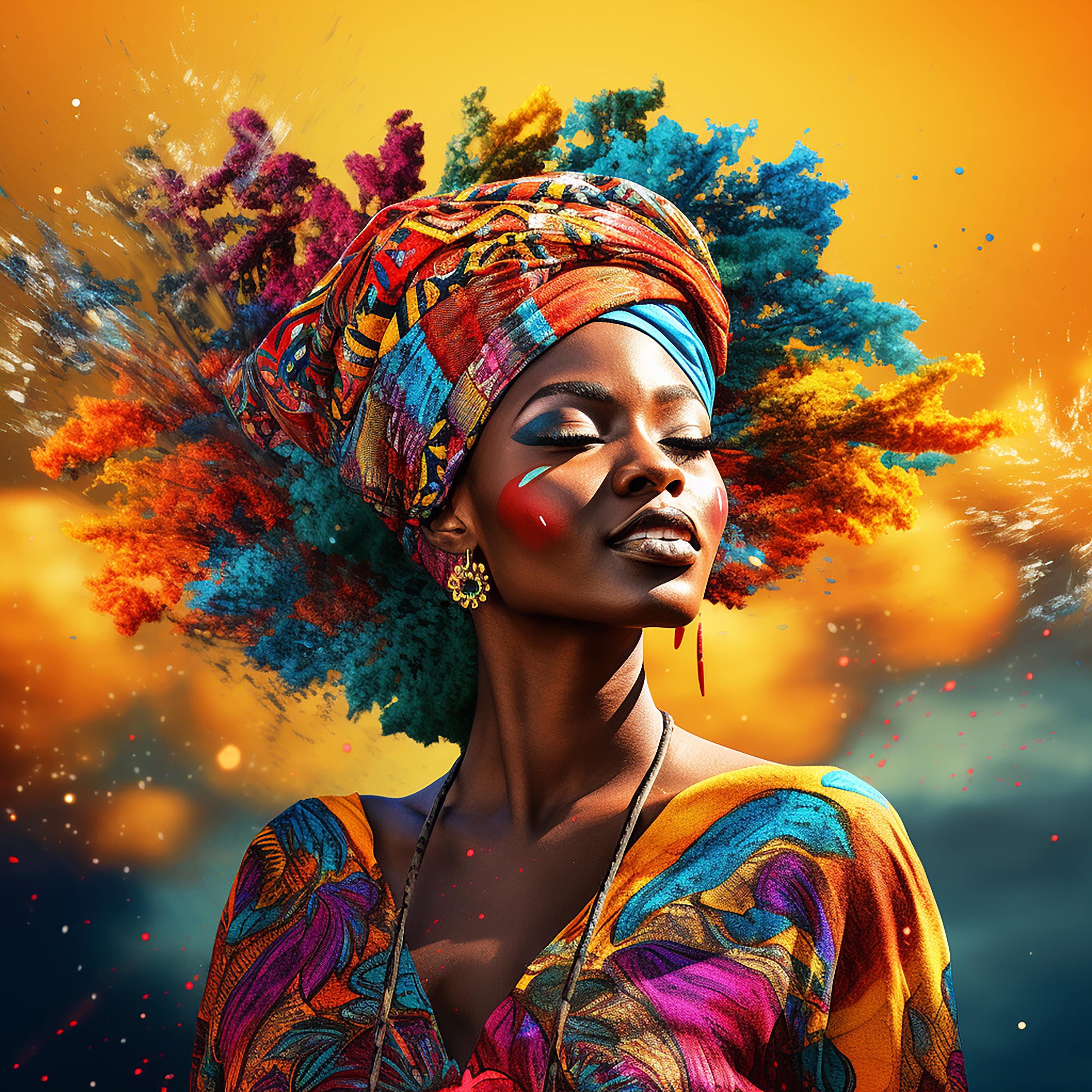 Colour Dream African Woman Canvas