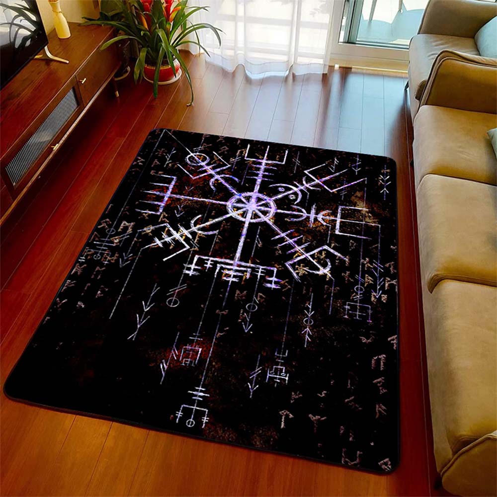 Mystic Vegvisir Runic Area Rug