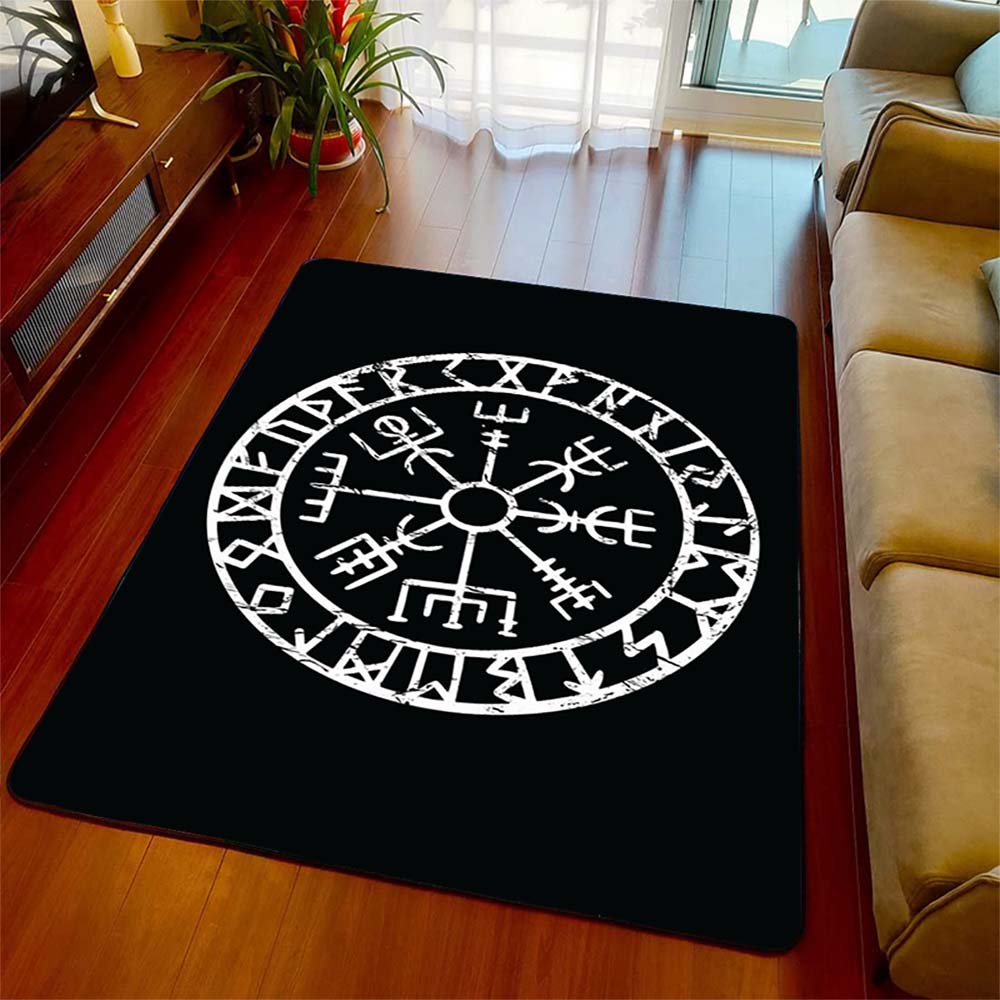 Vegvisir Elder Futhark Area Rug