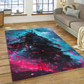Samurai Teal Storm Blossom Area Rug