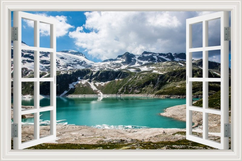 Glacier Lake 3D Window Effect Wall Sticker