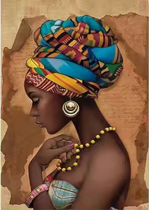 Kente Africa Portrait Canvas