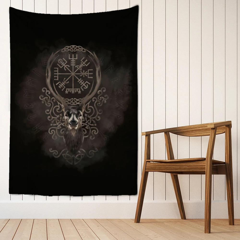 Stag Vegvisir Dark Tapestry