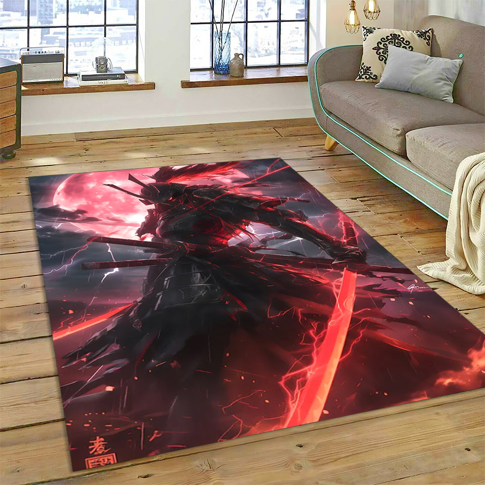 Samurai Blood Lightning Area Rug
