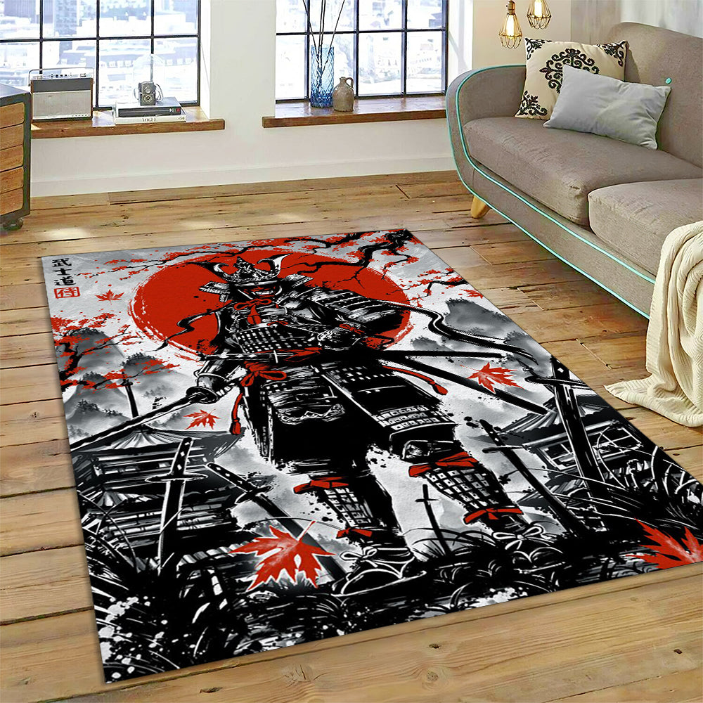 Samurai Bushido Ink Area Rug