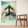 Owl Wolf Pine Runes Tapestry
