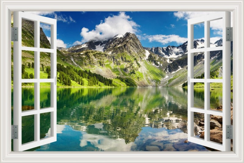 Emerald Lake 3D Window Effect Wall Sticker