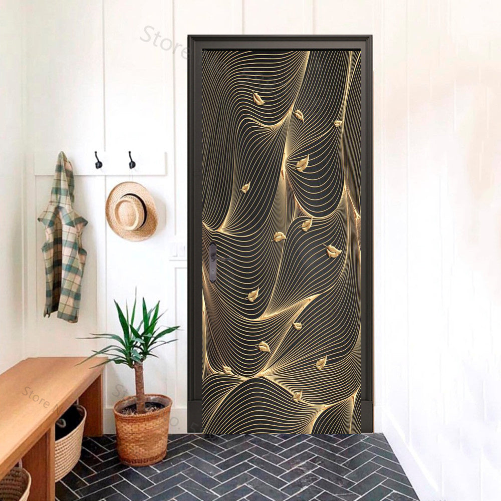 Light Strings Futuristic 3D Optical Effect Door Sticker