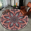 Vintage Mandala Round Rug in Dusty Rose and Slate