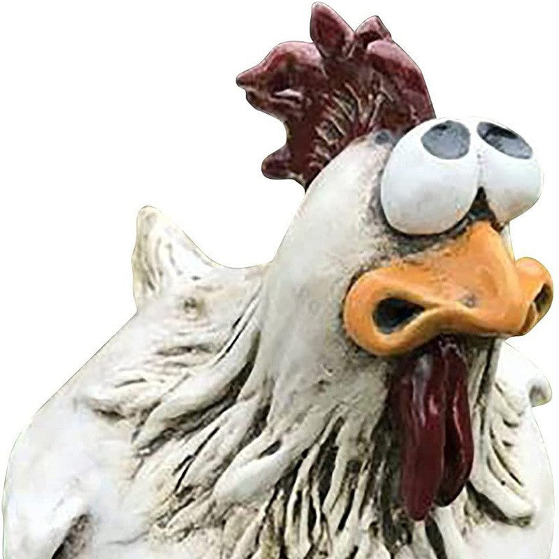 Funny Chicken Fence Decoration Statue