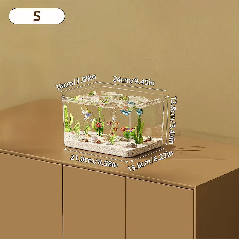 360° Clear Transparent PET Fish Tank (7L)