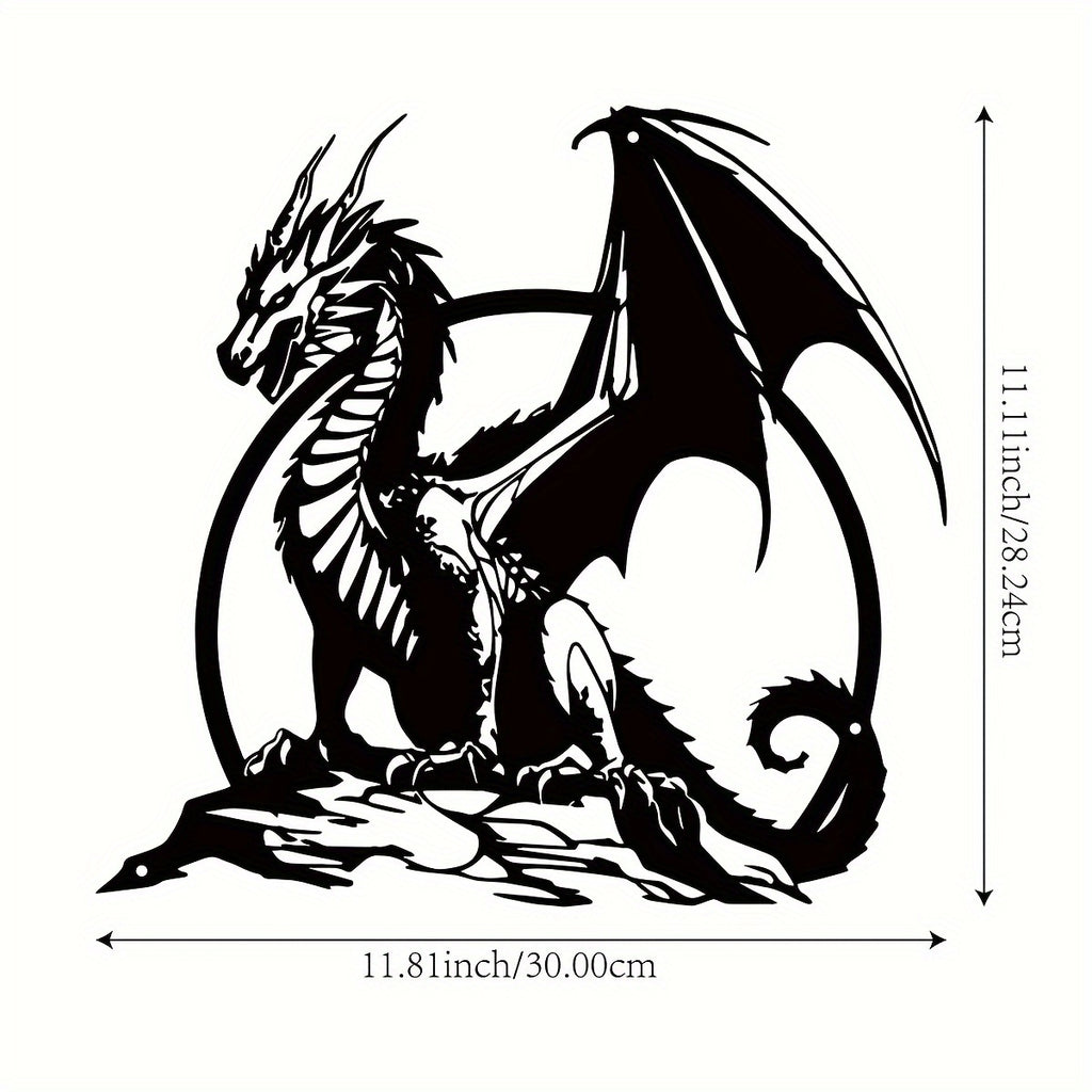 Perched Dragon Metal Wall Art