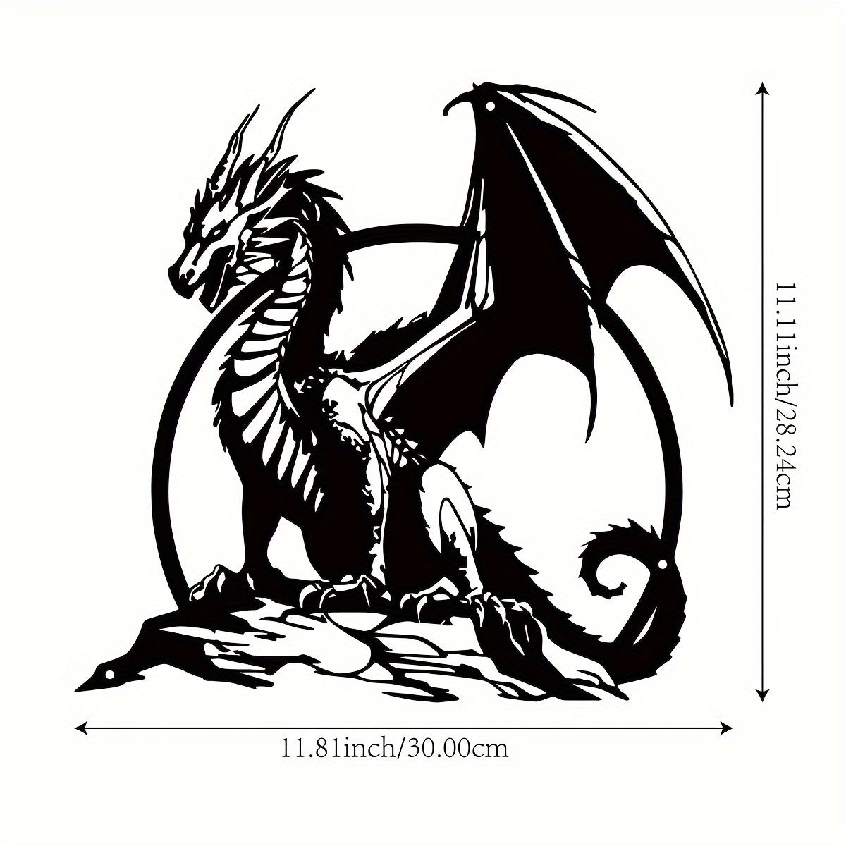 Perched Dragon Metal Wall Art