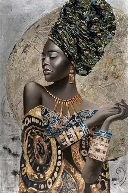 Golden Grace African Woman Canvas