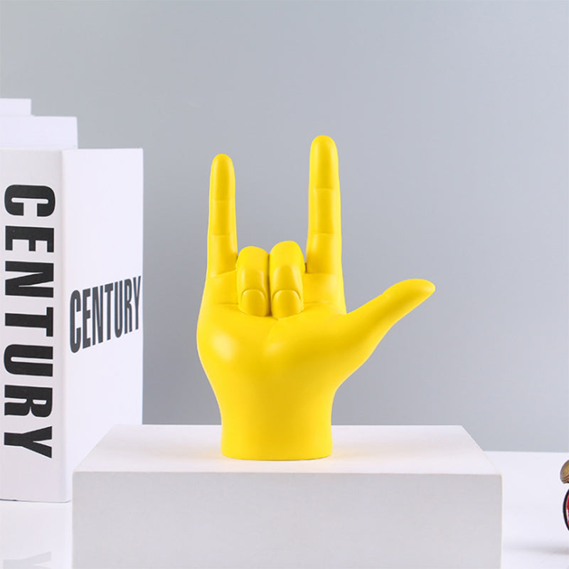 Rock Hand Gesture Sculpture