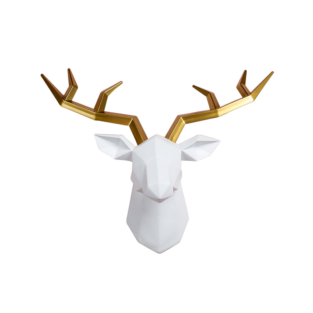 Nordic Geometric Deer Head Wall Sculpture